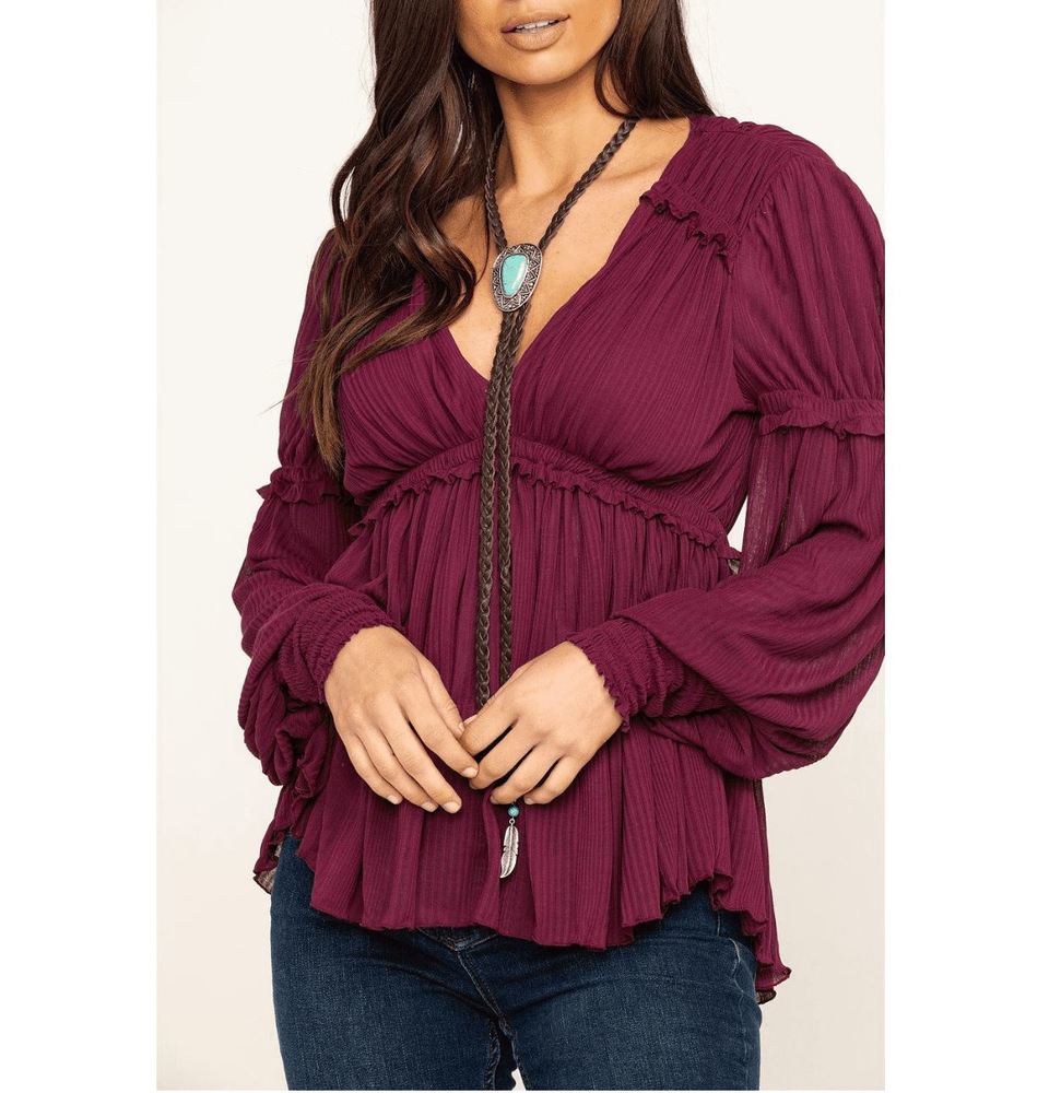 FREE PEOPLE Day Dreaming Top Plum Small